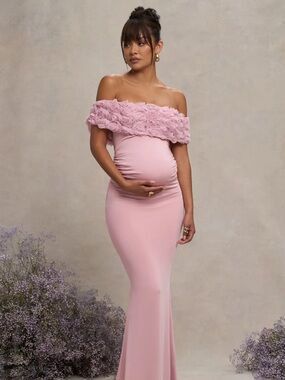 melika burgundy twisted bardot maxi dress Club London | Dresses | MACloth Women Midi Mother Vendor:Desire Fashion Size:Petite-10 and a lined skirt